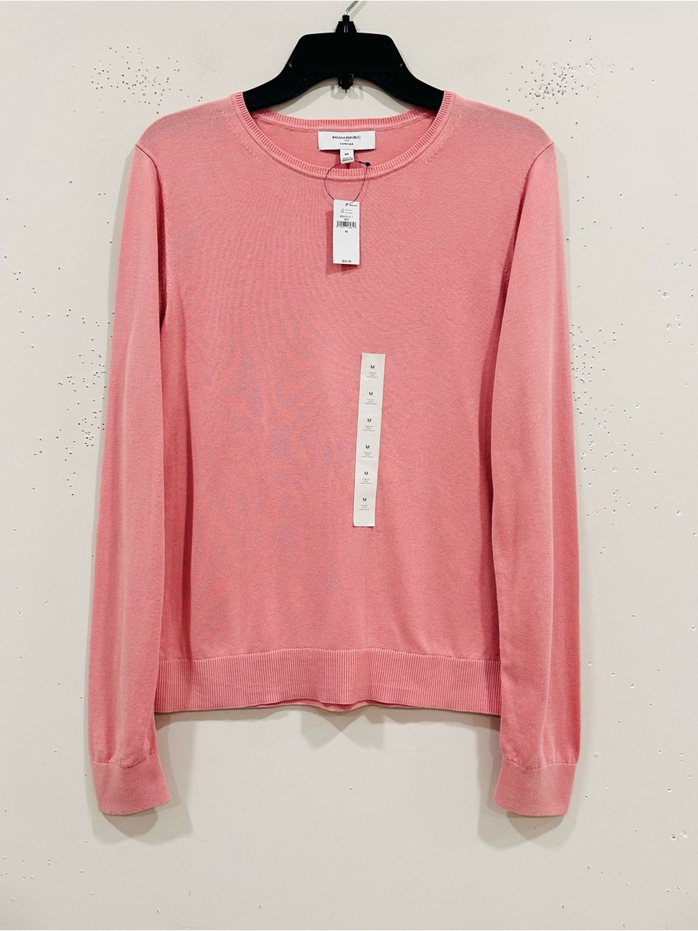 NWT Banana Republic Factory Forever Crew-Neck Sweater Pink Size M Classic Knit